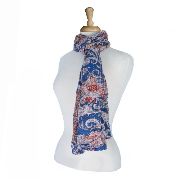 Taj Hotel Home Decor Kantha Cotton Scarve | 1-Piece | Multicolor | 18"x72" - Picture 1 of 2